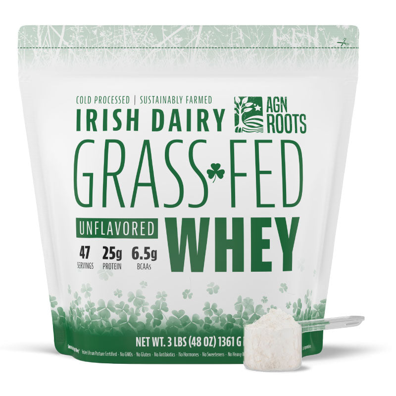 2023 Best Grass-Fed Whey Protein AGN Roots. Undenatured, Cold-Processed, Certified Grass-Fed, Whey Without Sweetener 